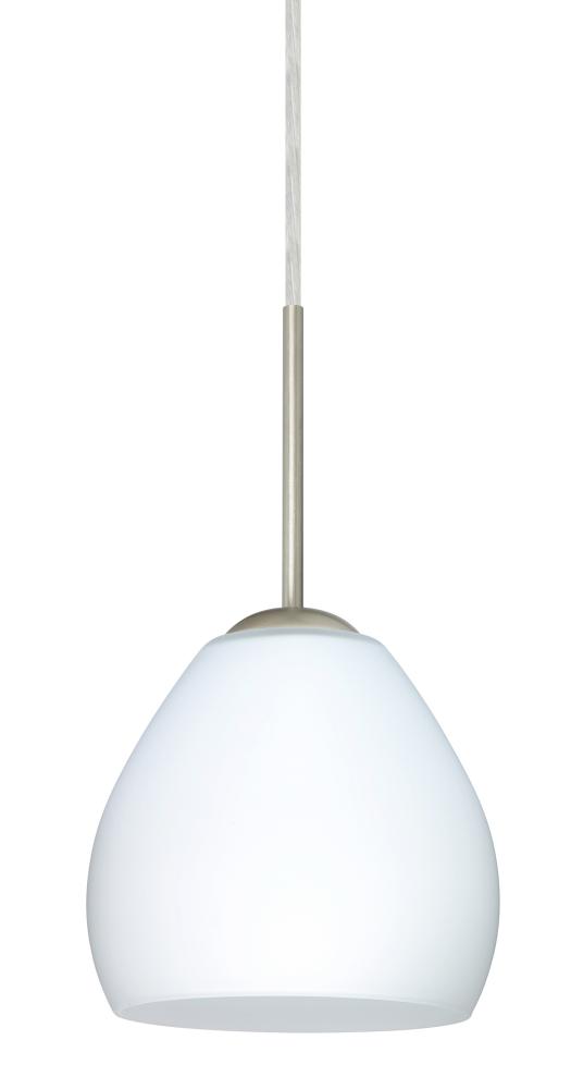 Besa Bolla Pendant Satin Nickel Opal Matte 1x50W Candelabra