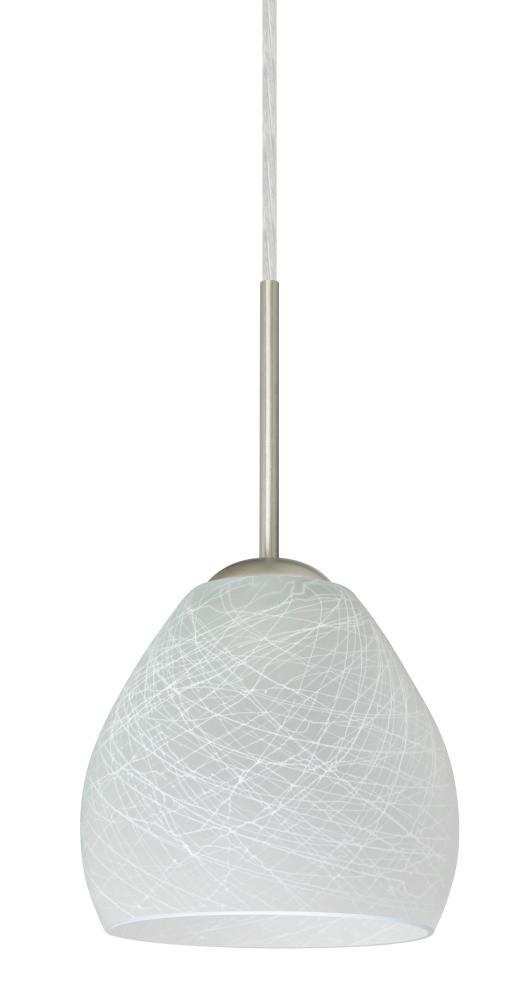 Besa Bolla Pendant Satin Nickel Cocoon 1x50W Candelabra