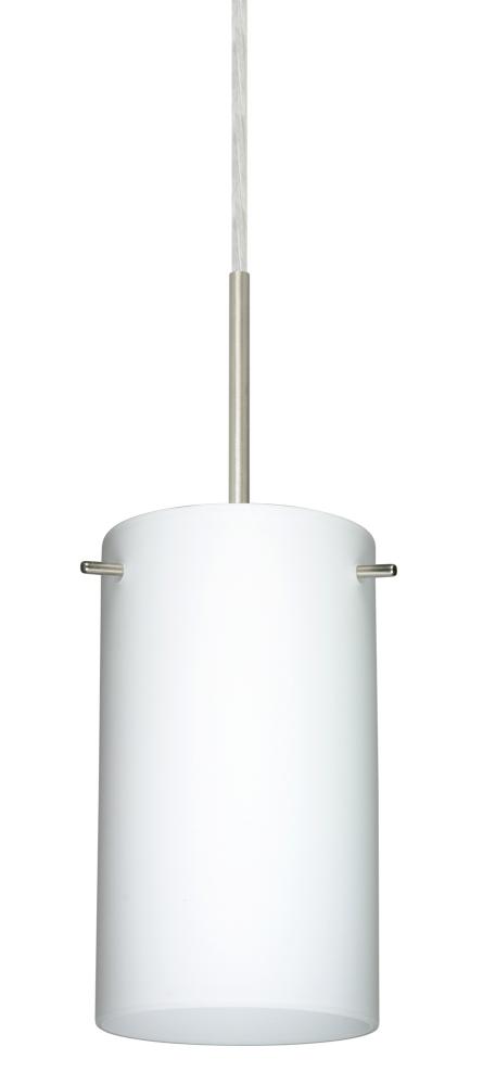 Besa Stilo 7 Pendant Satin Nickel Opal Matte 1x40W B10 Med