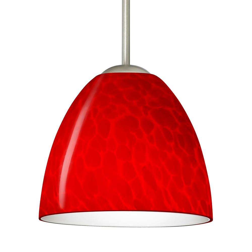 Besa Sasha LED Pendant 1Bt Red Cloud Satin Nickel 1x9W LED