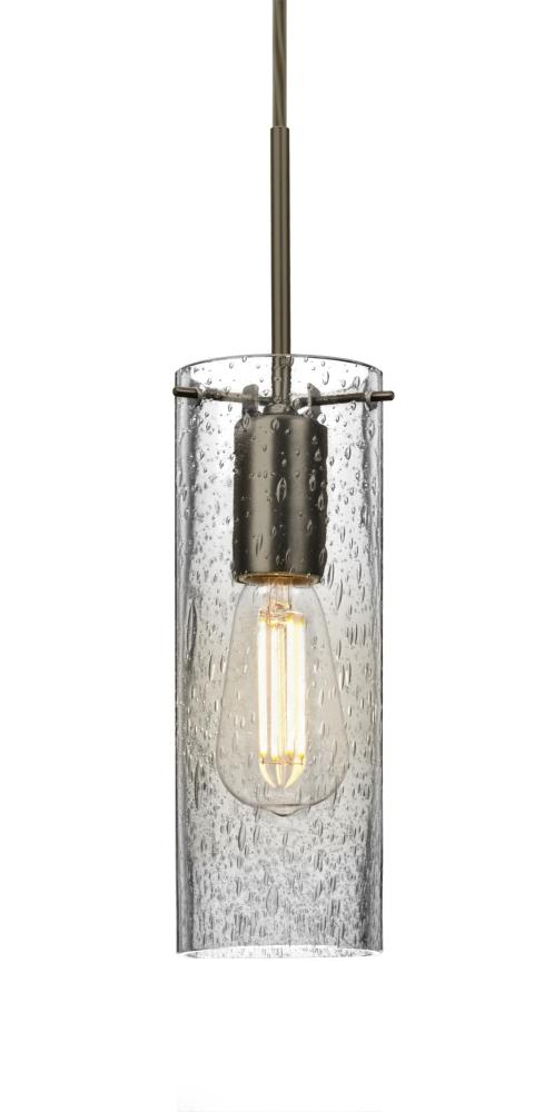 Besa, Juni 10 Cord Pendant, Clear Bubble, Bronze, 1x4W LED Filament