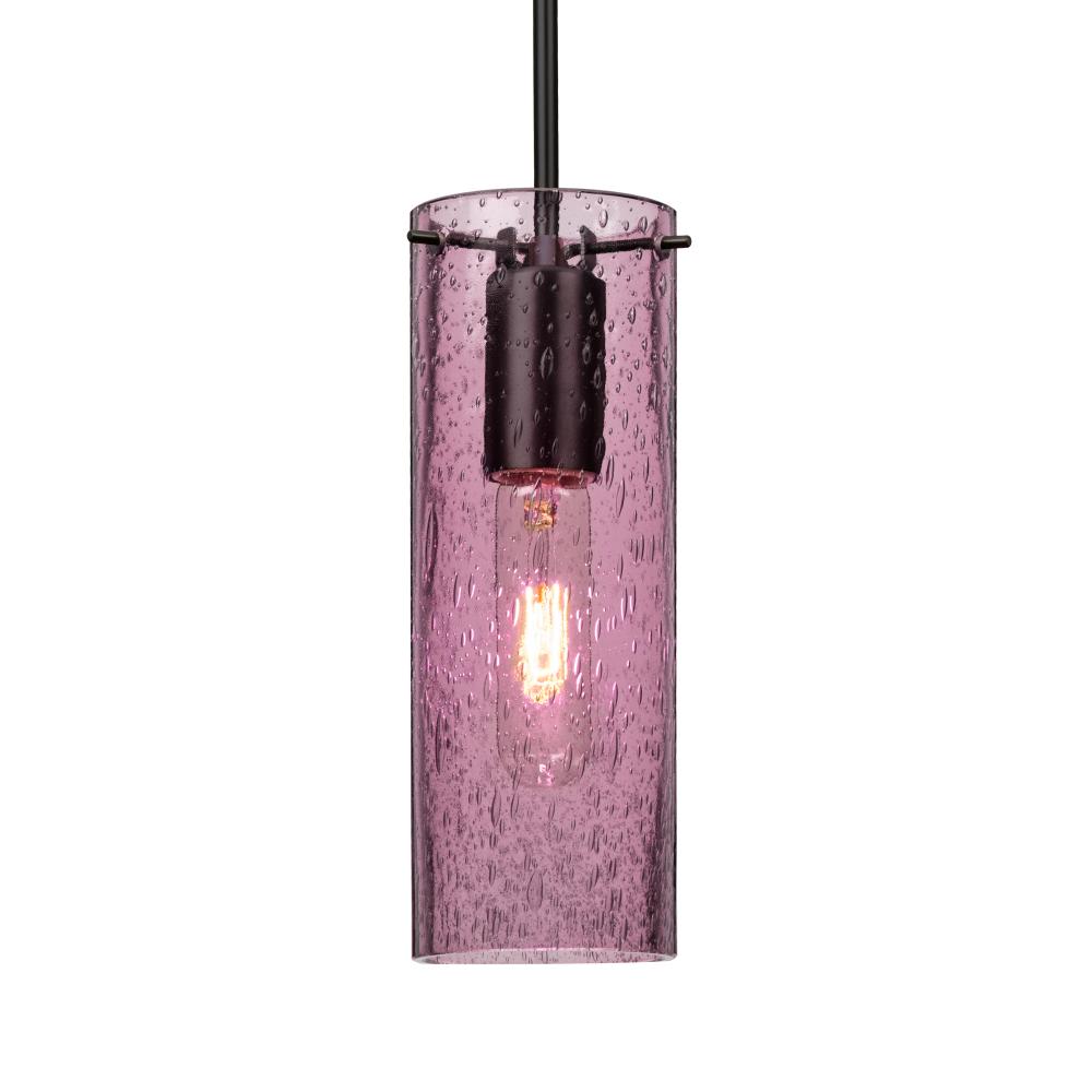 Besa, Juni 10 Cord Pendant, Plum Bubble, Black, 1x4W LED Filament