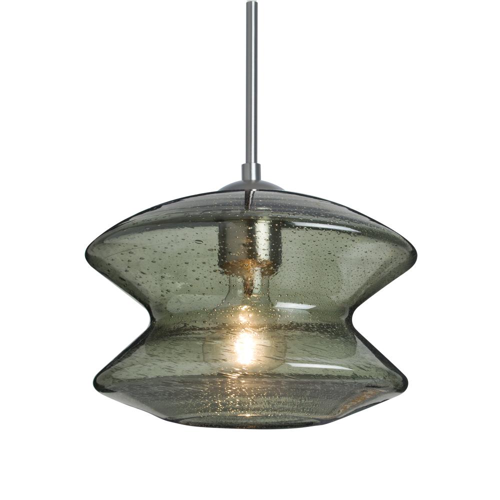 Besa, Zen Cord Pendant, Moss Bubble, Satin Nickel Finish, 1x60W Medium Base, 15Ft. Co