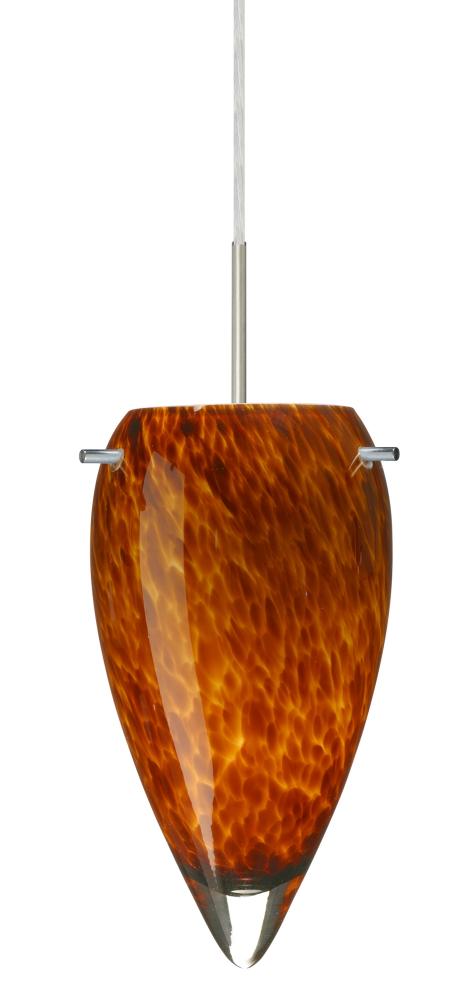 Besa Juli Pendant Satin Nickel Amber Cloud 1x100W Medium Base