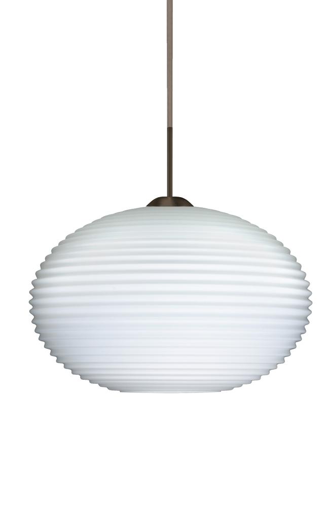 Besa Pendant Pape 12 Bronze Opal Ribbed 1x75W Medium Base