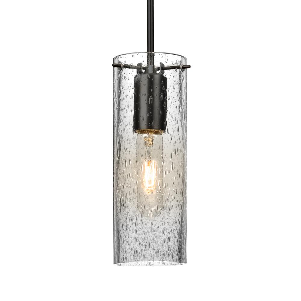 Besa, Juni 10 Cord Pendant, Clear Bubble, Black, 1x60W MAX E26 Base