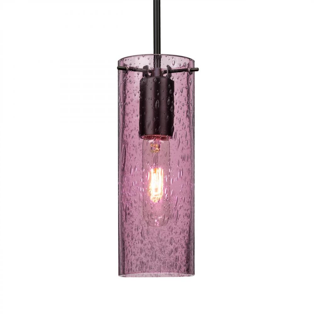 Besa, Juni 10 Cord Pendant, Plum Bubble, Black, 1x4W LED Filament