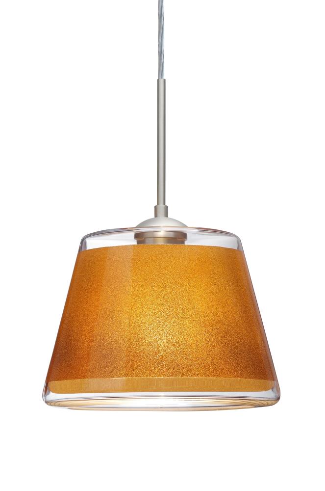 Besa Pendant Pica 9 Satin Nickel Gold Sand 1x75W Medium Base, 15Ft. Cord