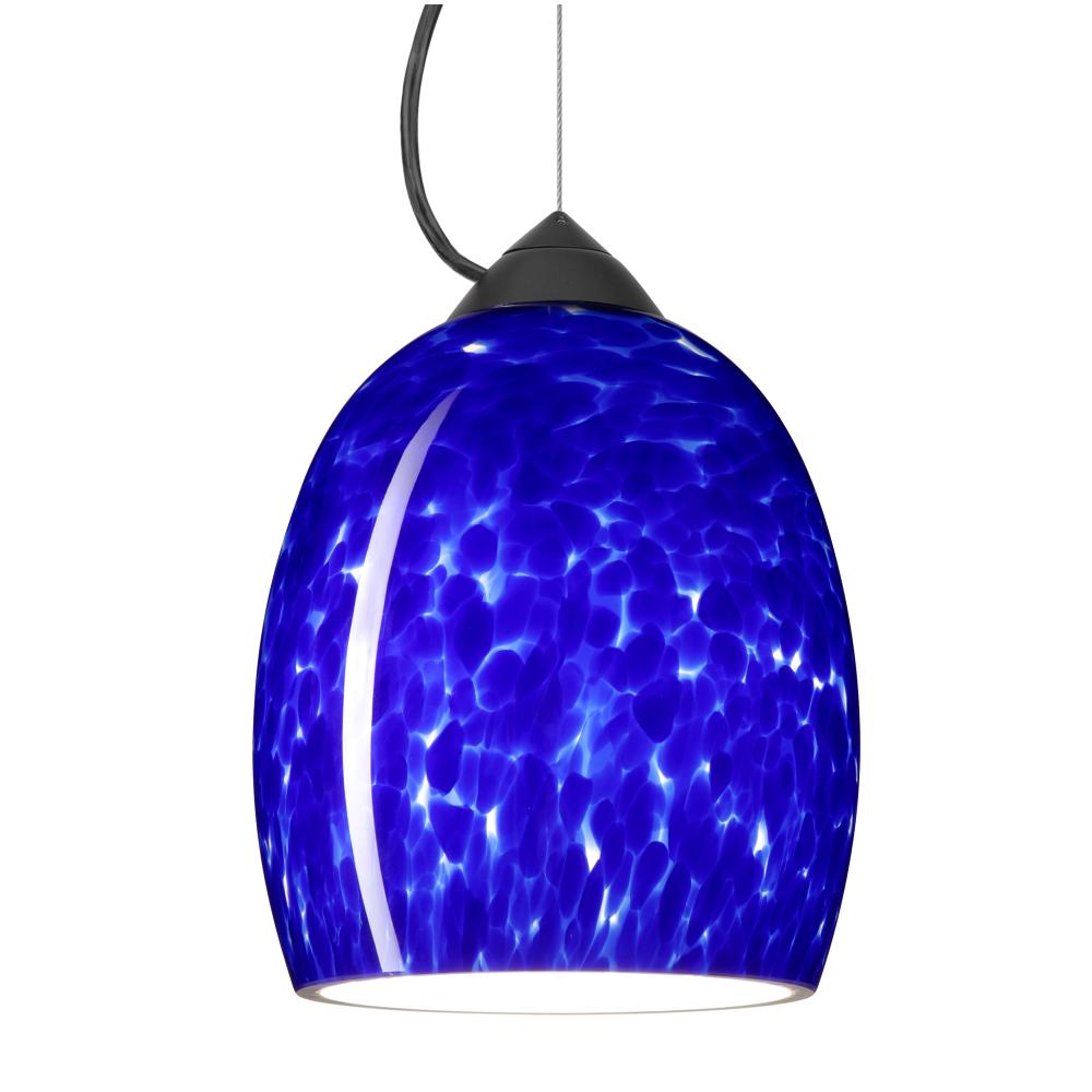 Besa Lucia Stem Pendant Blue Cloud Black 1x100W MAX E26 Base