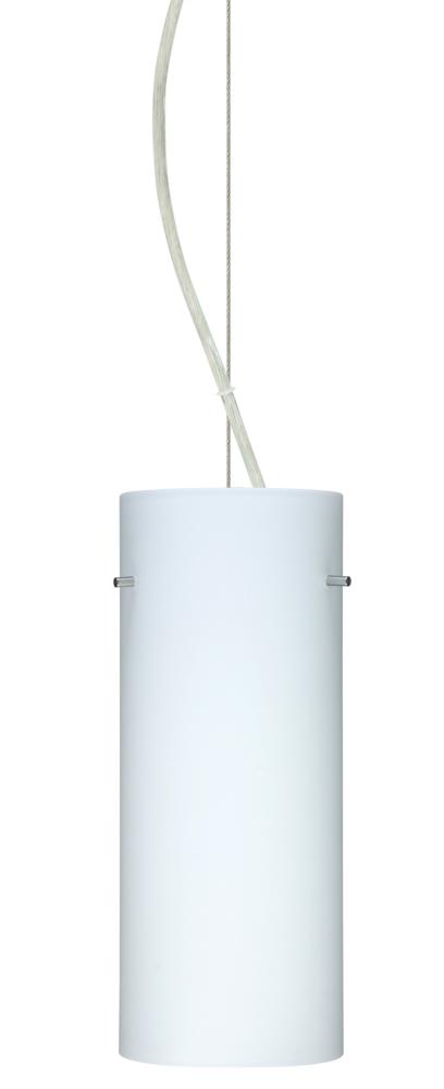 Besa Stilo 10 Cable Pendant Opal Matte Satin Nickel 1x100W Medium Base