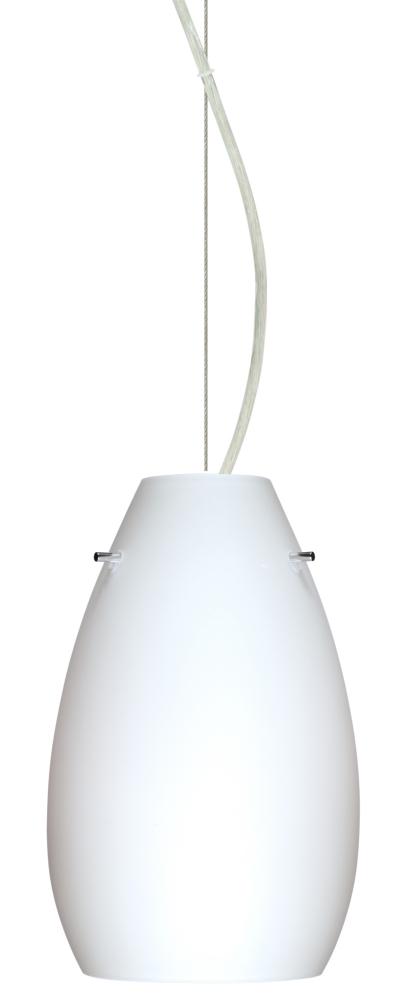 Besa Pera 9 LED Pendant Opal Matte Satin Nickel 1x9W LED