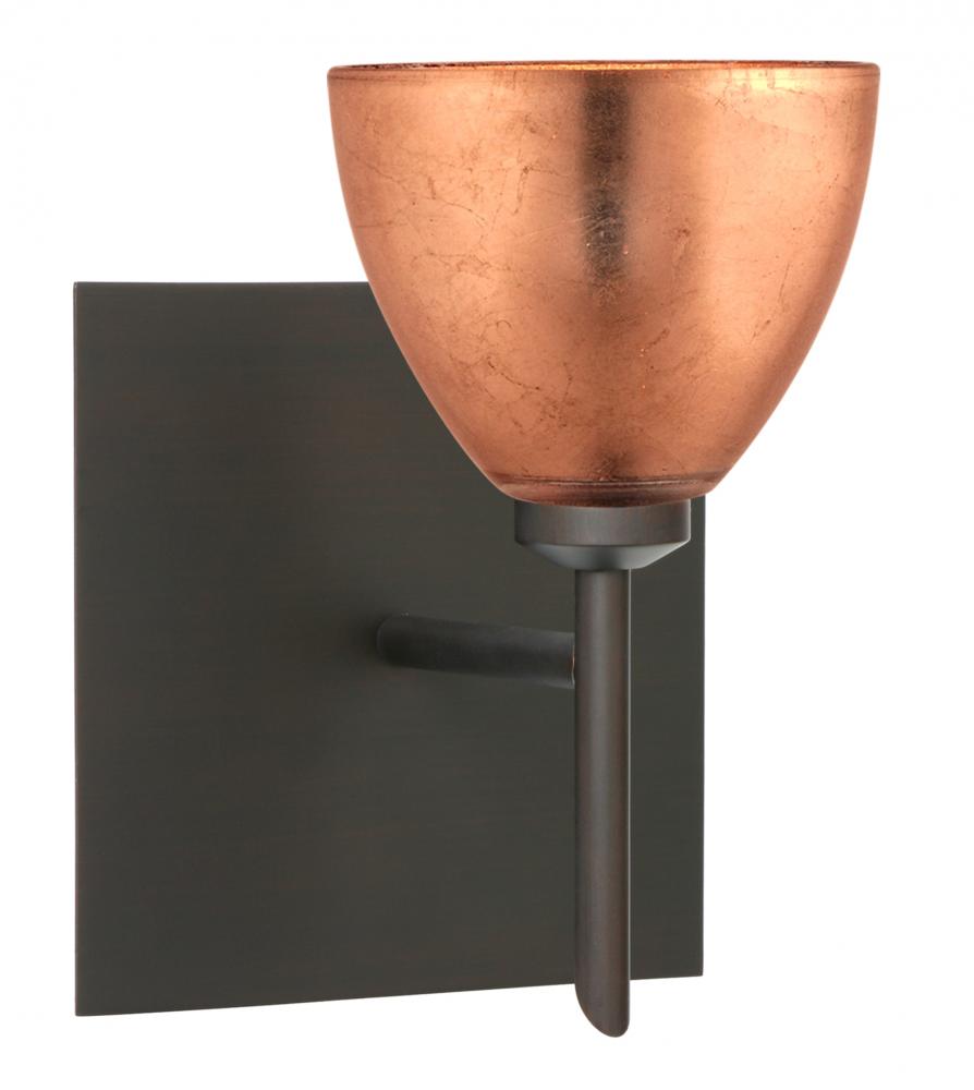 Besa Divi Wall With SQ Canopy 1SW Copper Foil Bronze 1x40W G9