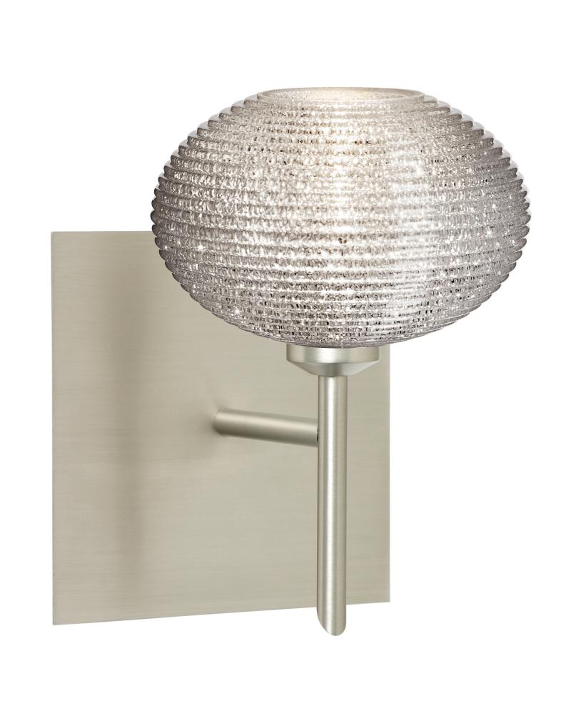 Besa Wall With SQ Canopy Lasso Satin Nickel Glitter 1x40W G9