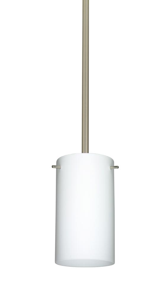 Besa Stem Stilo 7 Pendant Satin Nickel Opal Matte 1x9W LED