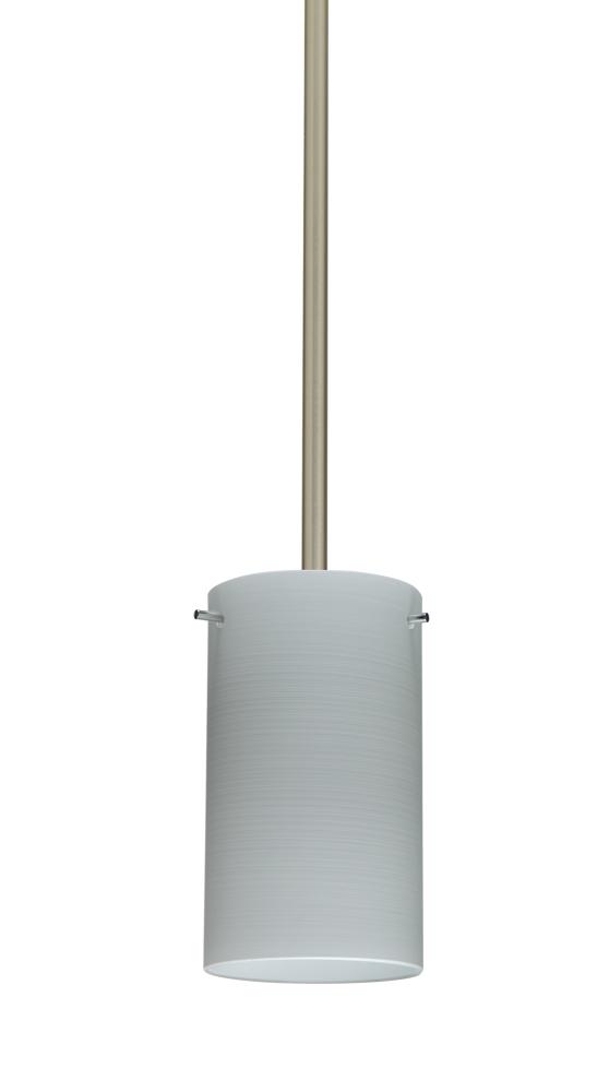 Besa Stem Stilo 7 Pendant Satin Nickel Chalk 1x40W B10 Med