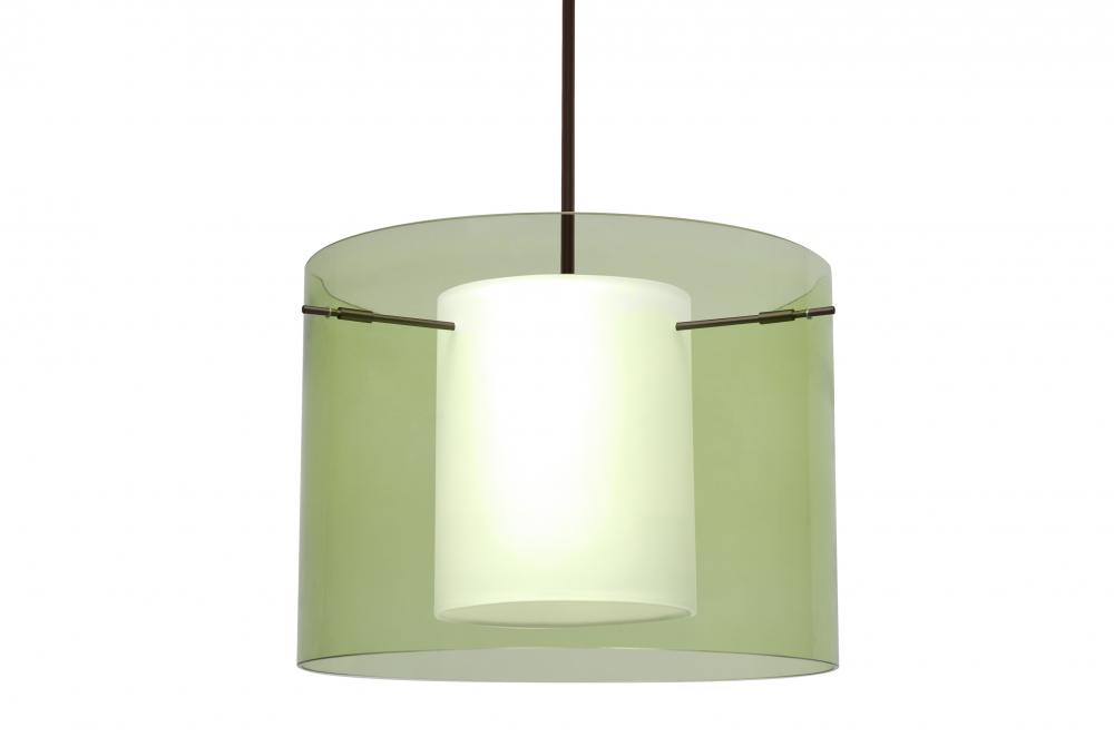 Besa Pahu 16 LED Pendant 1Tt Transparent Olive/Opal Bronze 1x11W LED