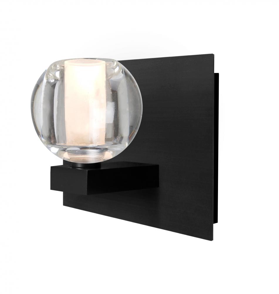 Besa, Boca Vanity, Clear, Black Finish, 1x3W LED