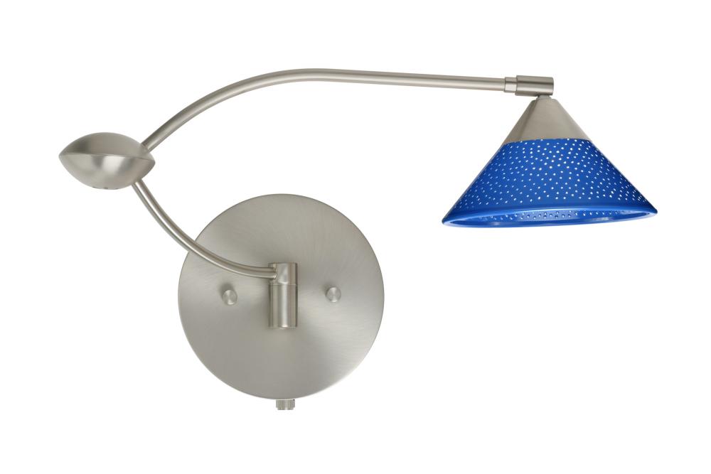 Besa Wall Kona Satin Nickel Blue Starpoint 1x50W Halogen Gy6.35