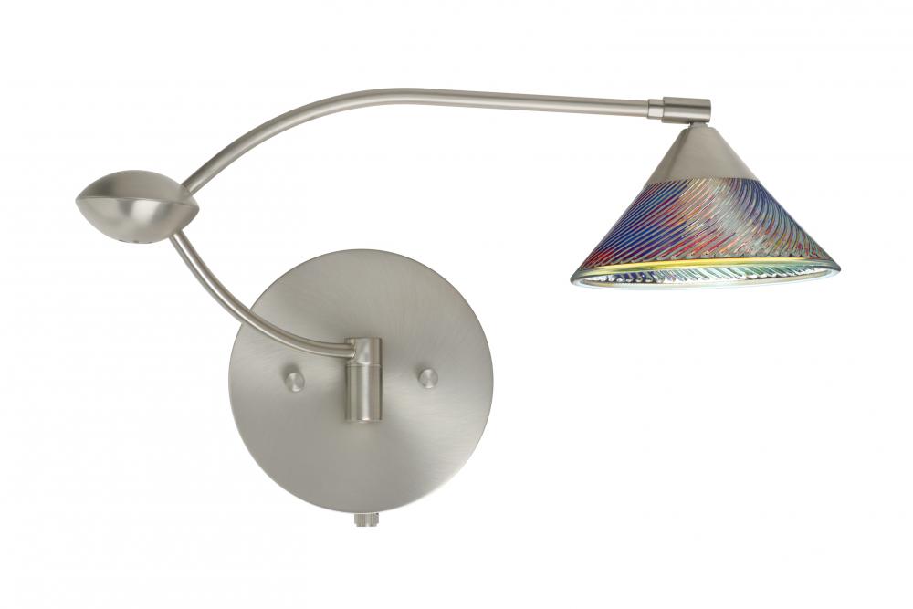 Besa Wall Swirl Satin Nickel Dicro Swirl 1x50W Halogen Gy6.35