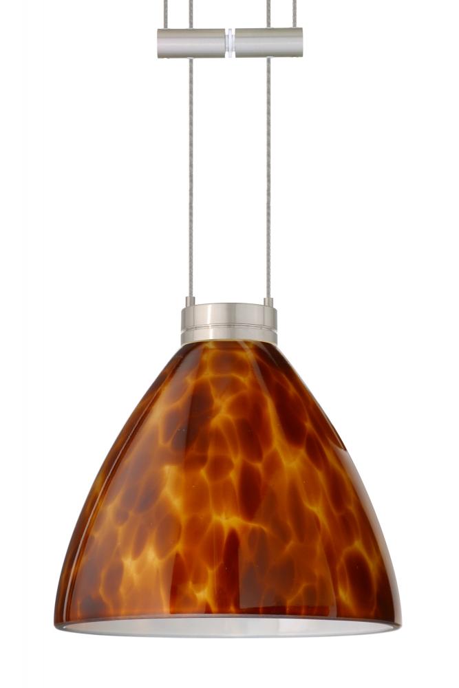 Besa Pendant Mia Satin Nickel Amber Cloud 1x50W Halogen