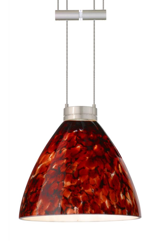 Besa Pendant Mia Satin Nickel Garnet 1x50W Halogen