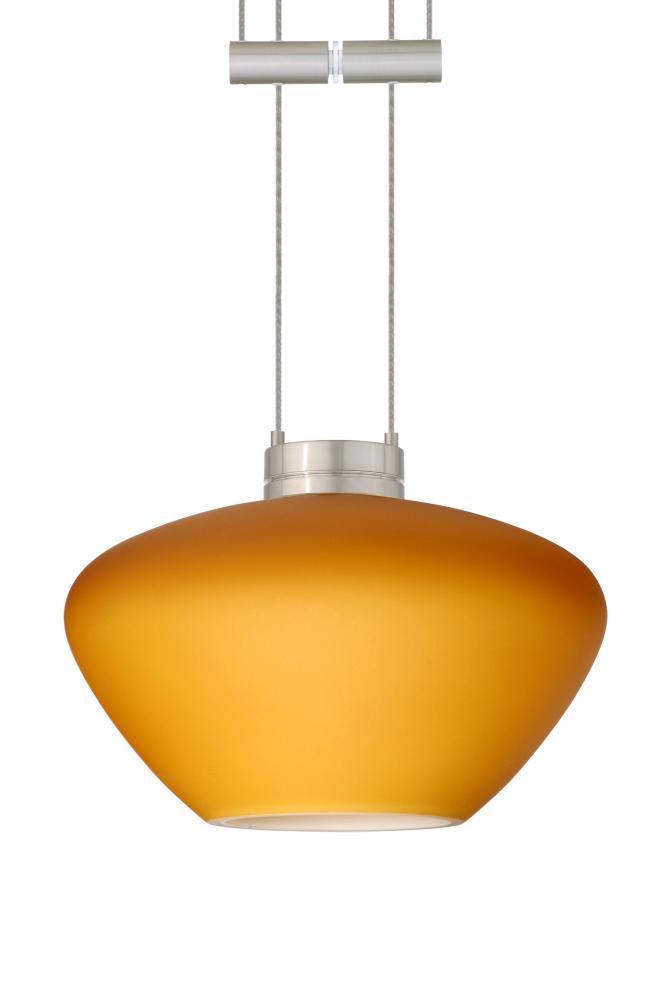 Besa Pendant Peri Satin Nickel Amber Matte 1x50W Halogen