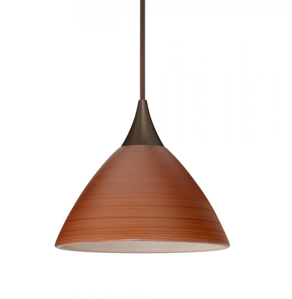 Besa Pendant Domi Bronze Cherry 1x50W Halogen, 15Ft. Cord