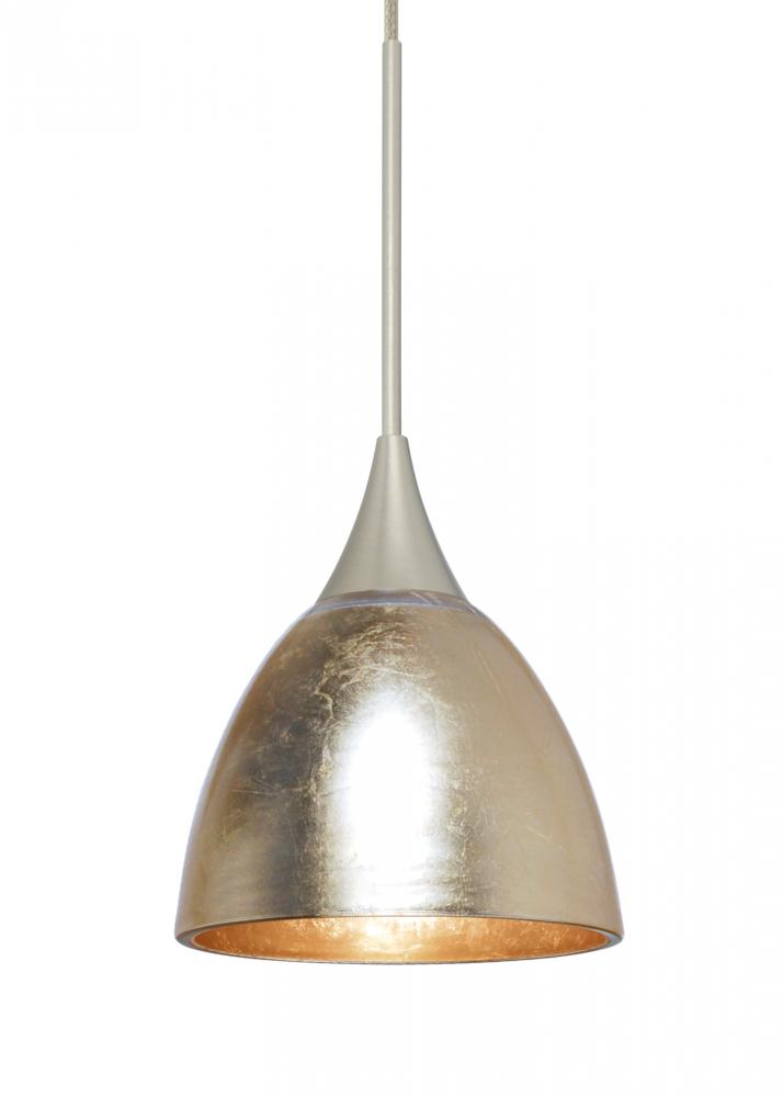 Besa Divi Pendant, Gold Foil, Satin Nickel, 1x50W Halogen, 15Ft. Cord