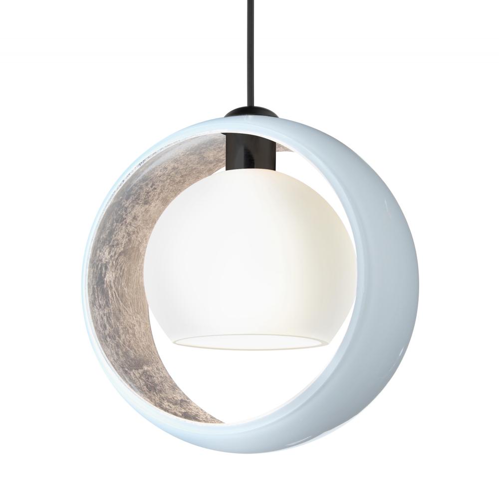 Besa Pendant Pogo, Black Finish, White/Inner Silver 1x5W LED