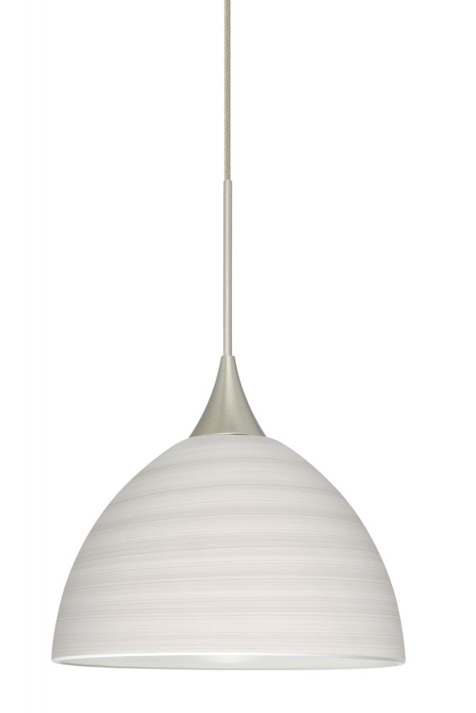 Besa Pendant Brella Satin Nickel Chalk 1x6W LED