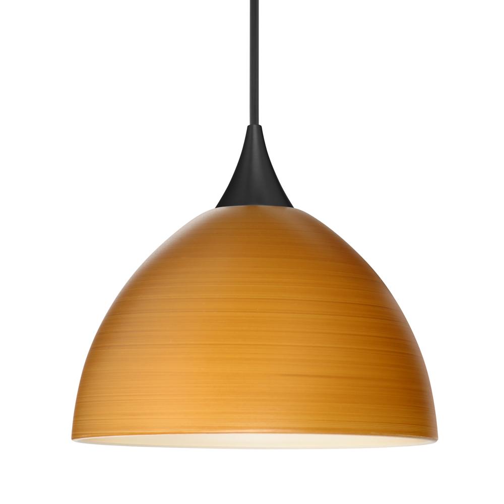 Besa Pendant Brella, Black Finish, Oak 1x6W LED