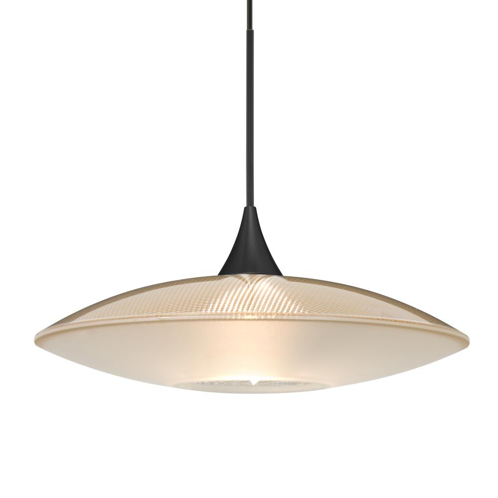 Besa Pendant Spazio, Black Finish, Gold/Frost 1x5W LED