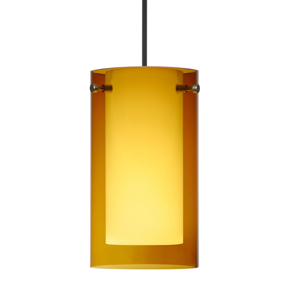 Besa Pendant Pahu 4, Black Finish, Transparent Armagnac/Opal 1x5W LED