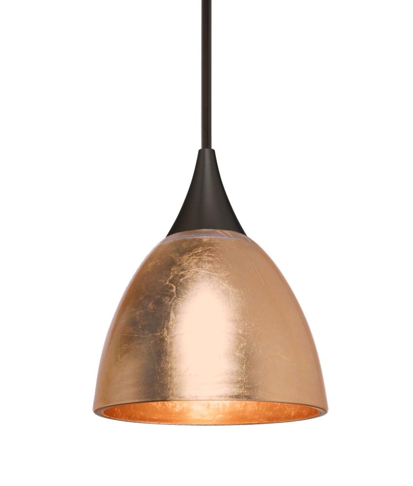 Besa Divi Pendant, Copper Foil, Bronze, 1x50W Halogen, 15Ft. Cord