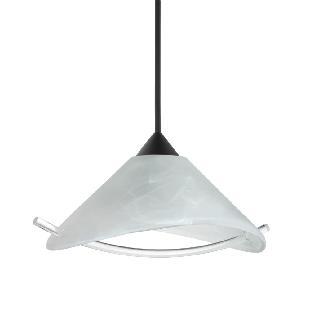 Besa Pendant Hoppi, Black Finish, Marble/Clear 1x50W MAX GY6.35 Base