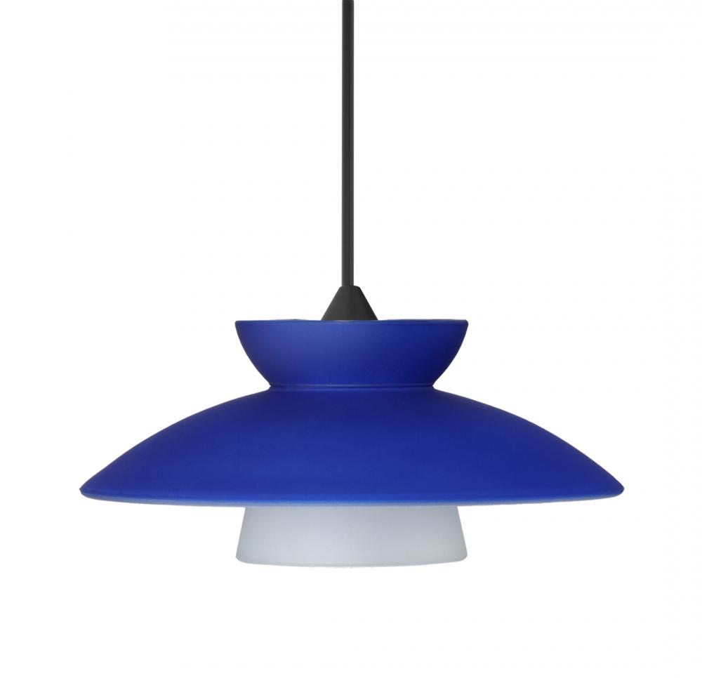 Besa Pendant Trilo 7, Black Finish, Blue Matte 1x50W MAX GY6.35 Base