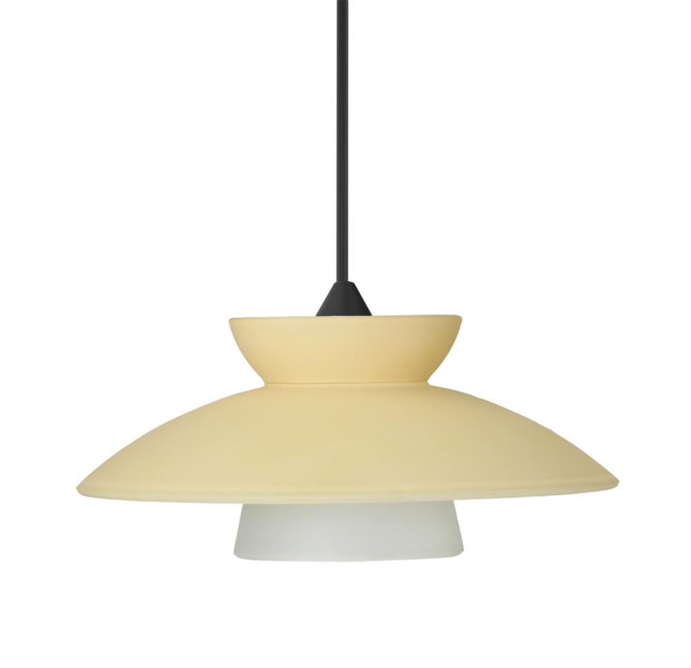 Besa Pendant Trilo 7, Black Finish, Champagne 1x5W LED