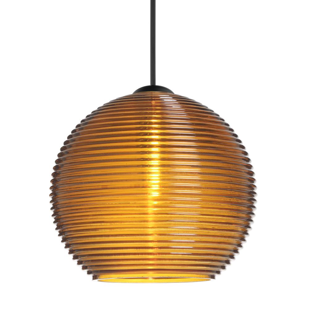 Besa Pendant Kristall 6, Black Finish, Amber 1x5W LED