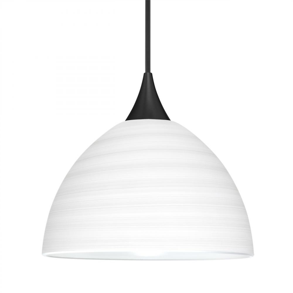 Besa Pendant Brella, Black Finish, Chalk 1x6W LED