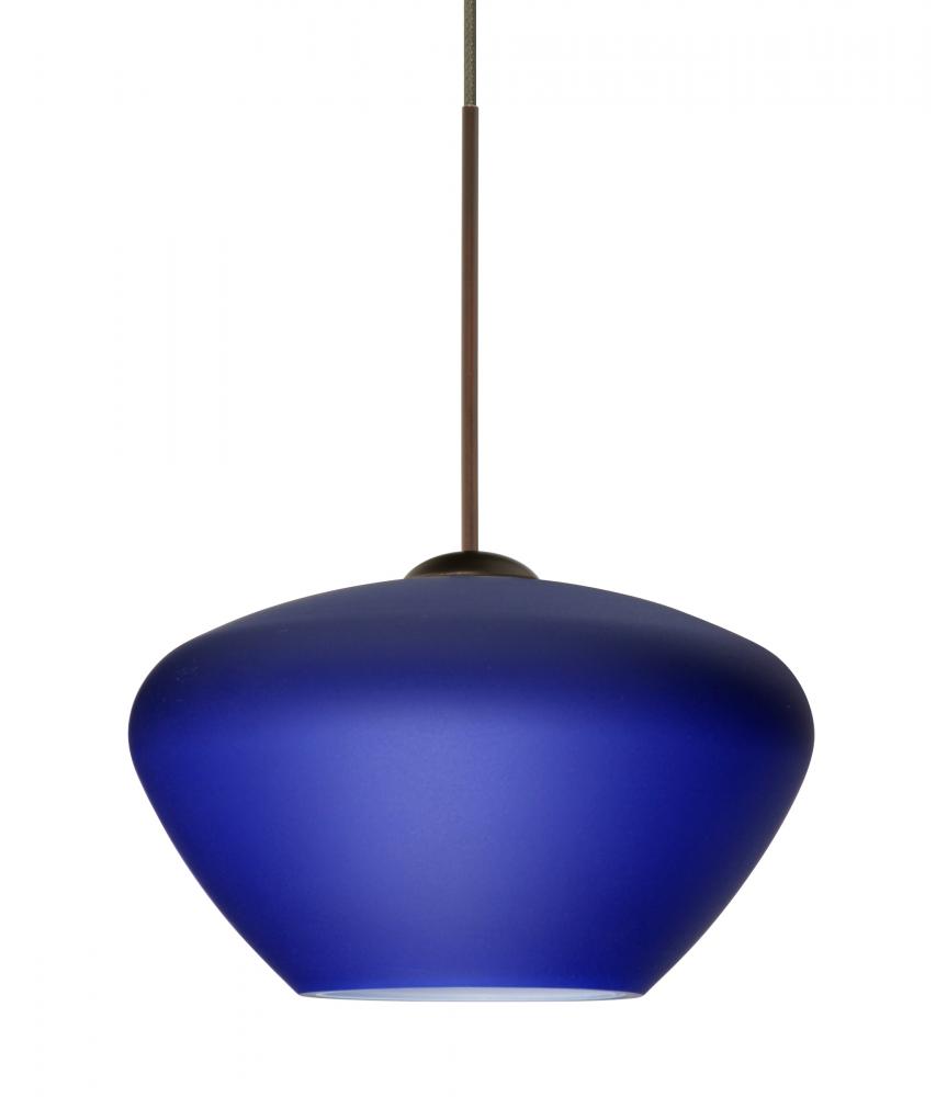 Besa Pendant Peri Bronze Blue Matte 1x50W Halogen, 15Ft. Cord