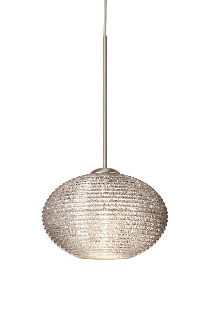 Besa Pendant Lasso Satin Nickel Glitter 1x5W LED