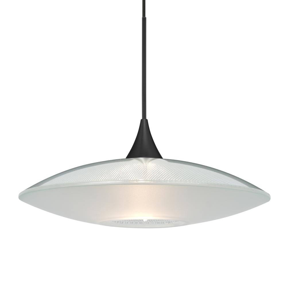 Besa Pendant Spazio, Black Finish, Clear/Frost 1x5W LED