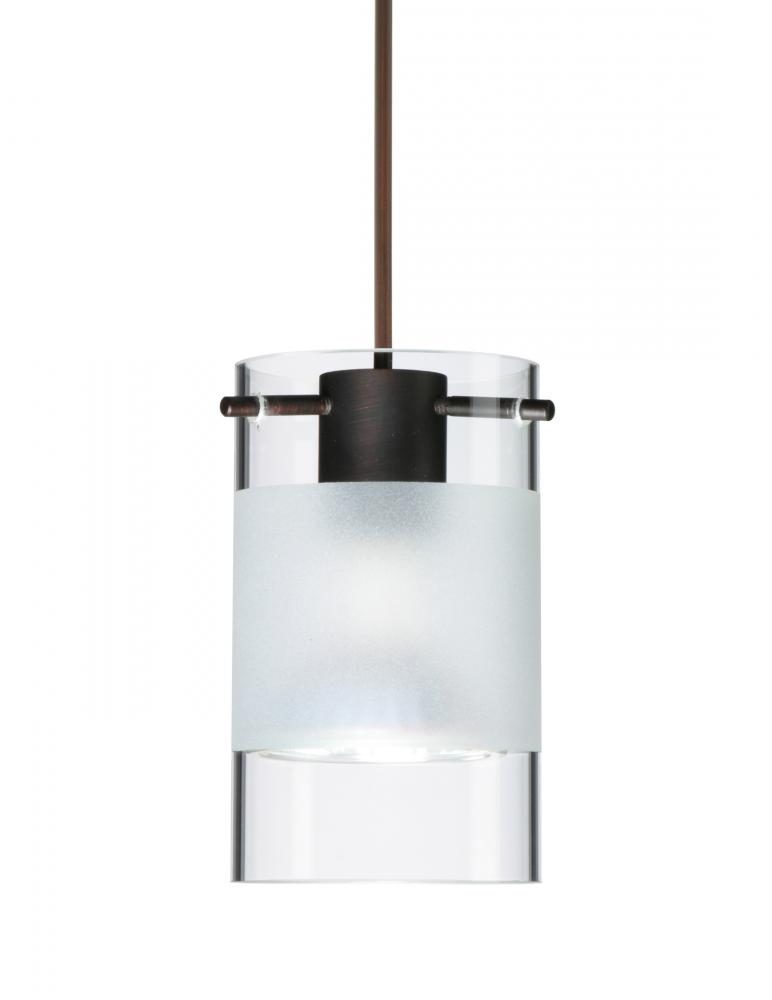 Besa Pendant Scope Bronze Clear/Frost 1x50W Halogen Mr16, 15Ft. Cord