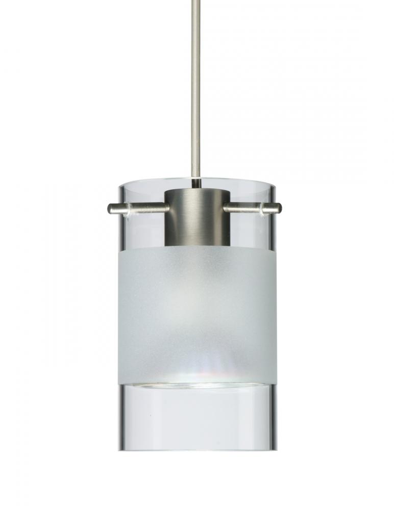 Besa Pendant Scope Satin Nickel Clear/Frost 1x50W Halogen Mr16, 15Ft. Cord