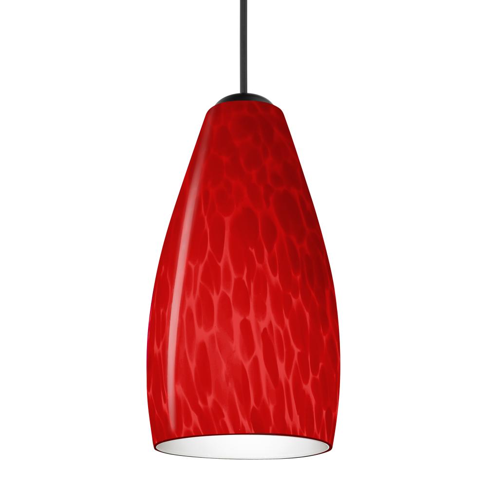 Besa, Karli Cord Pendant, Red Cloud, Black Finish, 1x50W MAX GY6.35 Base