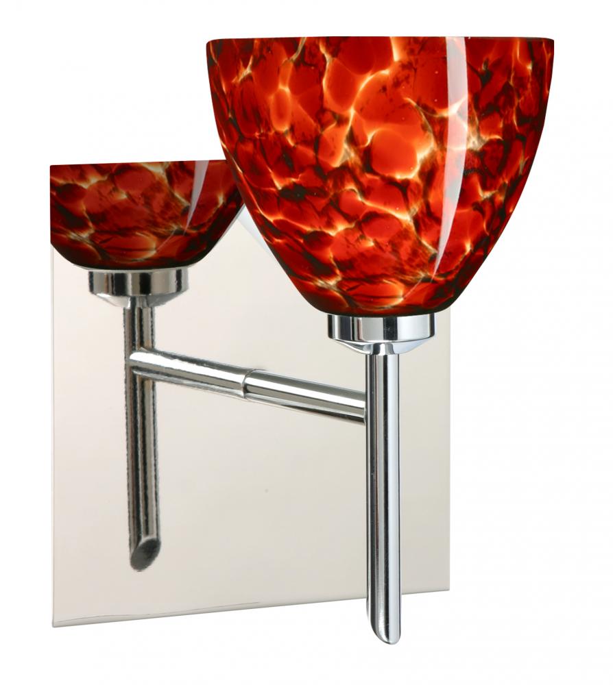 Besa Divi Wall With SQ Canopy 1SW Garnet Chrome 1x5W LED