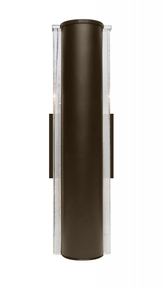 Besa, Espada 16 Outdoor Sconce, Bronze/Clear Bubble, Bronze Finish, 2x60W Medium Base