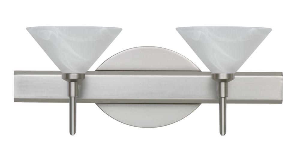 Besa Wall Kona Satin Nickel Marble 2x5W LED