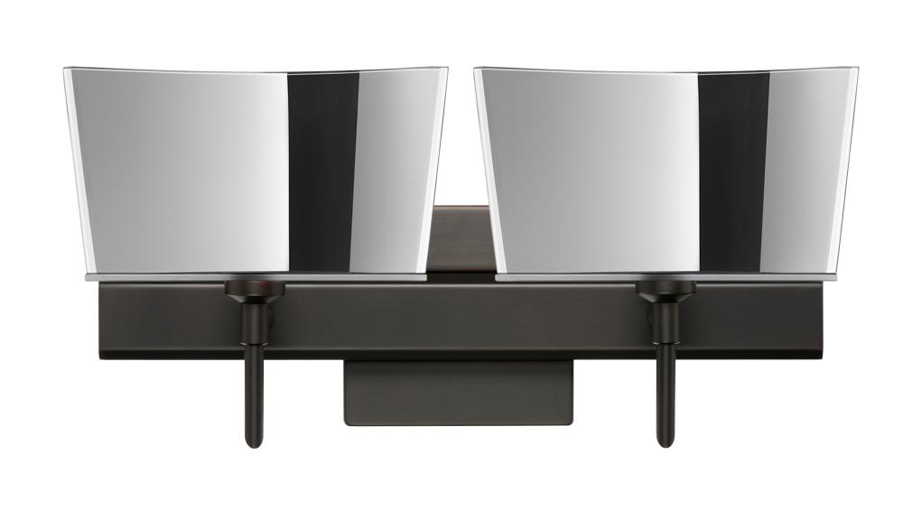 Besa Groove Wall With SQ Canopy 2SW Mirror-Frost Bronze 2x40W G9