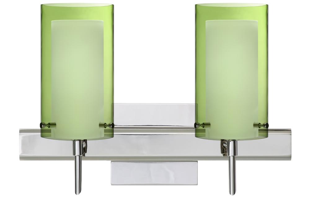 Besa Pahu 4 Wall With SQ Canopy 2SW Transparent Olive/Opal Chrome 2x5W LED